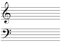 treble clef and bass clef